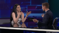 Professor Francesca Stavrakopoulou explains her beliefs about the Bible to Charlie Pickering on The Weekly on ABC