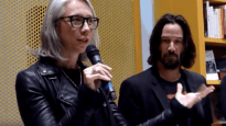 Keanu Reeves and Alexandra Grant at their book launch in Paris, 2017.