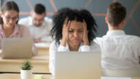 Woman stressed at work