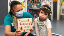 Allowah chaplain Rochelle Wainwright with Lucas Thompson